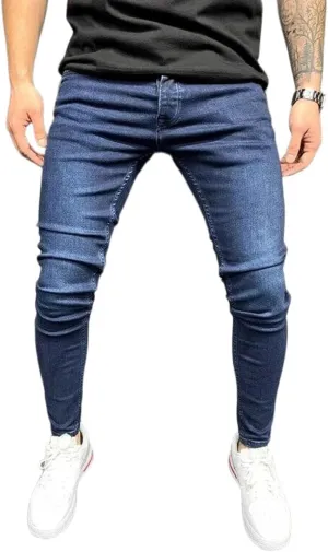 Men's Ripped Jeans Slim Fit Skinny Denim Stretch Tapered Jean Pants Fashion Casual Jean Pants