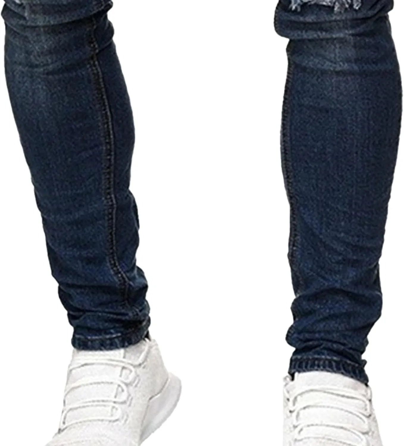 Men's Skinny Distressed Vintage Jeans Ripped Casual Outdoor Denim Pants Slim Fit Stretch Jeans Trouser