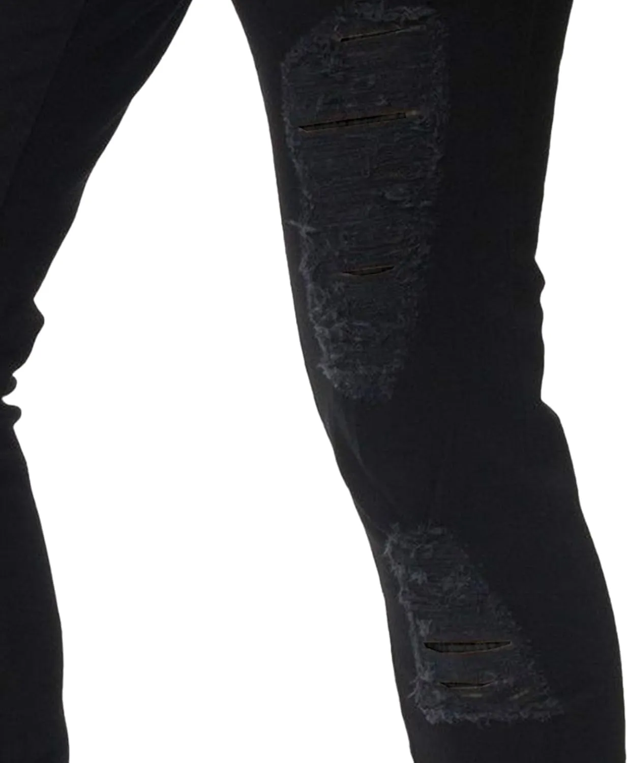Men's Skinny Stylish Ripped Casual Jeans Distressed Slim Fit Lightweight Denim Pants Stretch Hip Hop Jeans Trouser