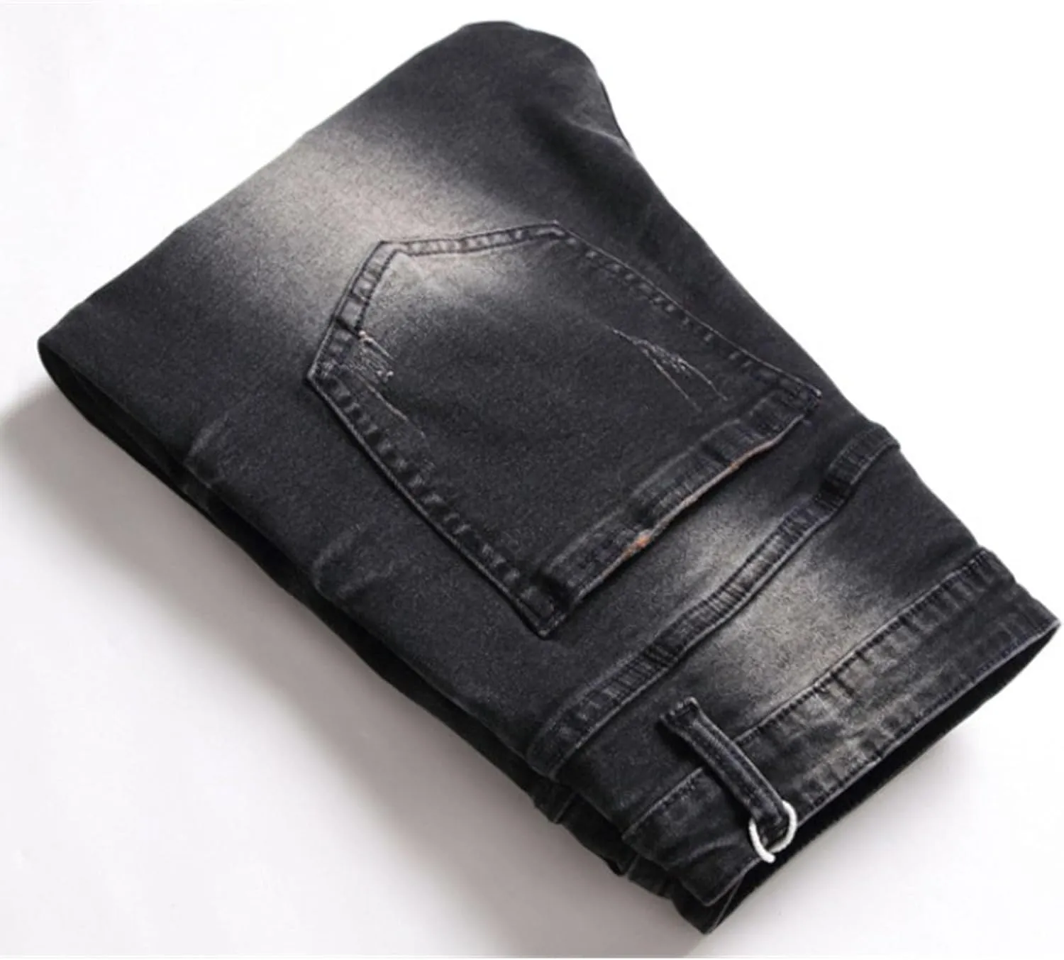 Men's Slim Fit Stretch Jeans Distressed Skinny Workwear Pants Ripped Straight Comfort Cargo Flex Waist Jeans