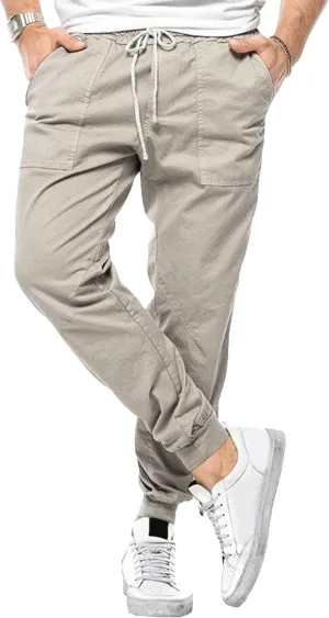 Men's Solid Stylish Comfort Slim Fit Pants Straight Leg Joggers Hiking Pants Drawstring Chino Athletic Trousers