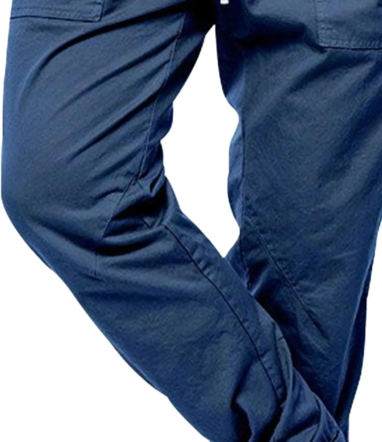 Men's Solid Stylish Comfort Slim Fit Pants Straight Leg Joggers Hiking Pants Drawstring Chino Athletic Trousers