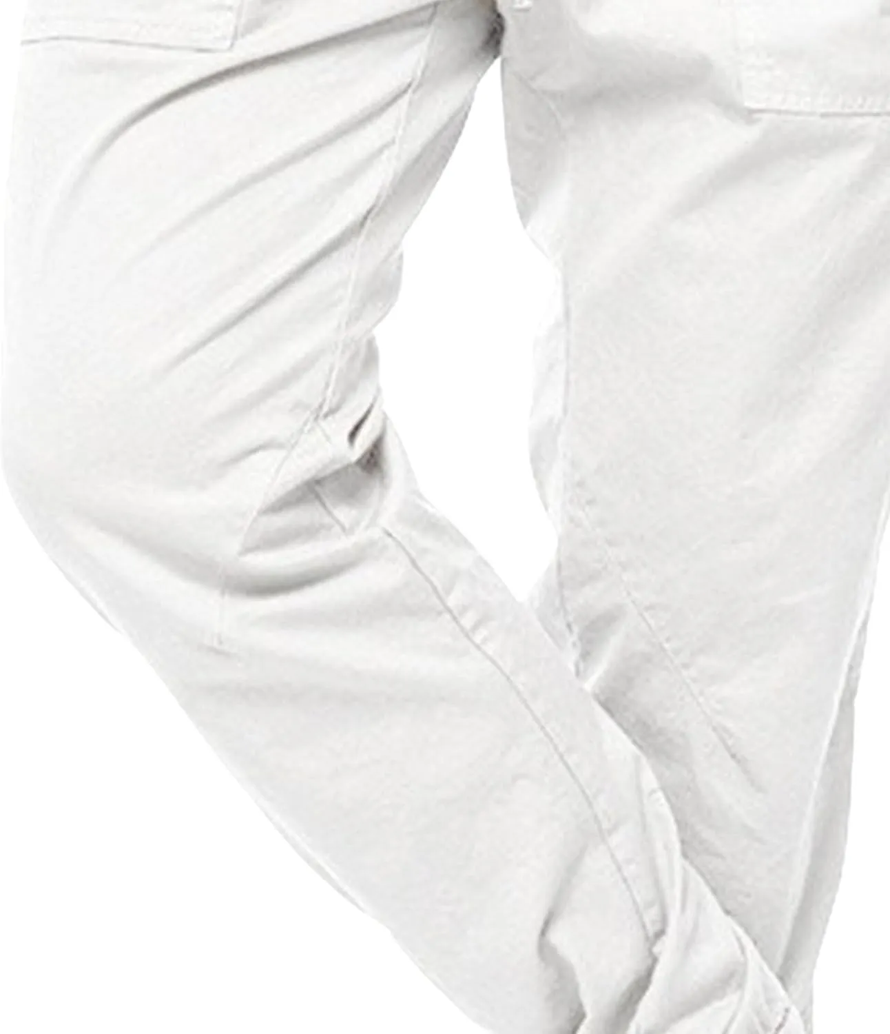 Men's Solid Stylish Comfort Slim Fit Pants Straight Leg Joggers Hiking Pants Drawstring Chino Athletic Trousers
