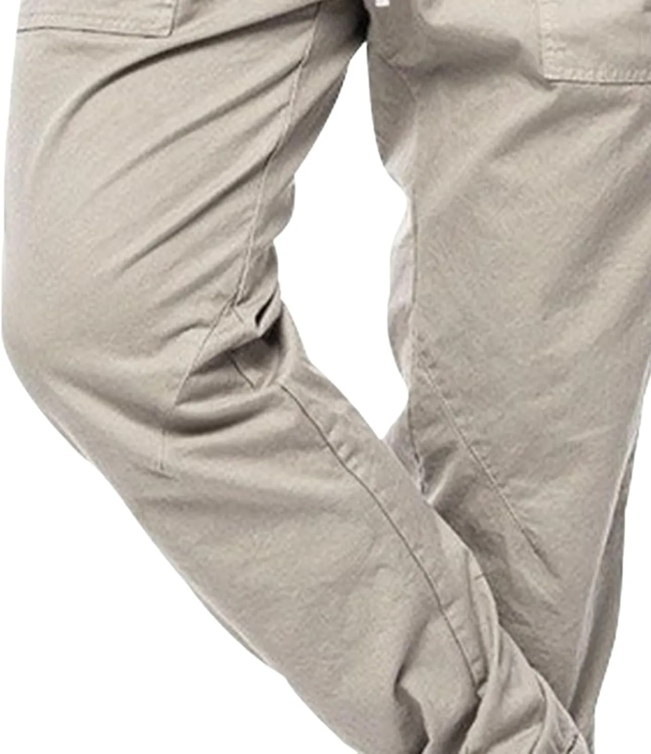 Men's Solid Stylish Comfort Slim Fit Pants Straight Leg Joggers Hiking Pants Drawstring Chino Athletic Trousers