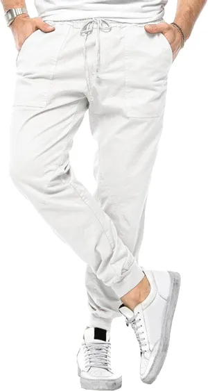 Men's Solid Stylish Comfort Slim Fit Pants Straight Leg Joggers Hiking Pants Drawstring Chino Athletic Trousers
