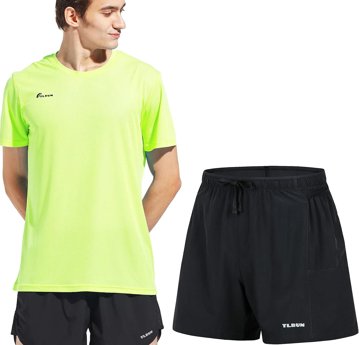 Men's Ultra Lightweight Running Shirts, Dry Fit Marathon Top Tee, Cool Short Sleeve Athletic T-Shirts