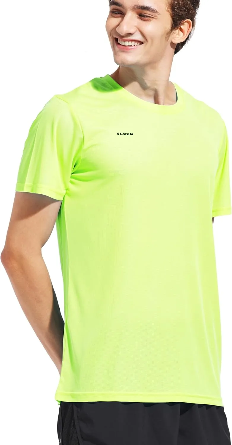 Men's Ultra Lightweight Running Shirts, Dry Fit Marathon Top Tee, Cool Short Sleeve Athletic T-Shirts