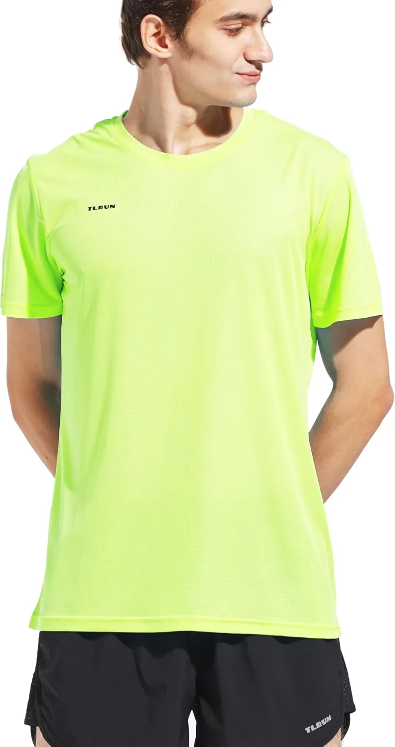 Men's Ultra Lightweight Running Shirts, Dry Fit Marathon Top Tee, Cool Short Sleeve Athletic T-Shirts