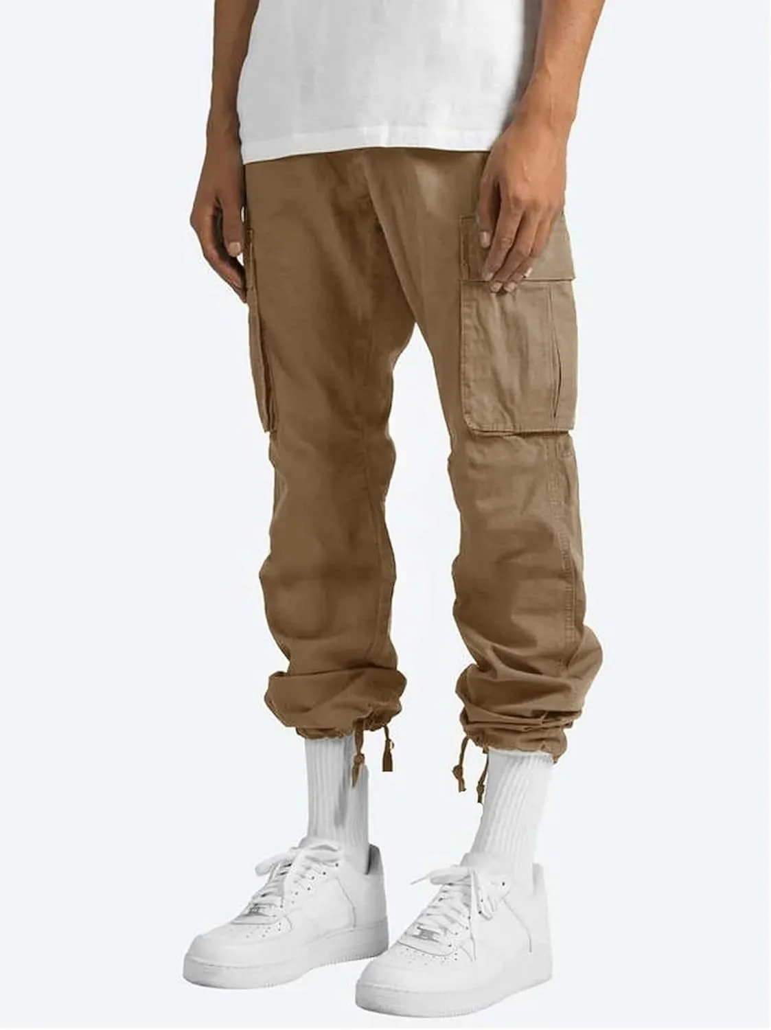 Mens Workout Cargo Pants Casual Athletic Hiking Outdoor Joggers Sweatpants Loose Fit Trousers with Pockets