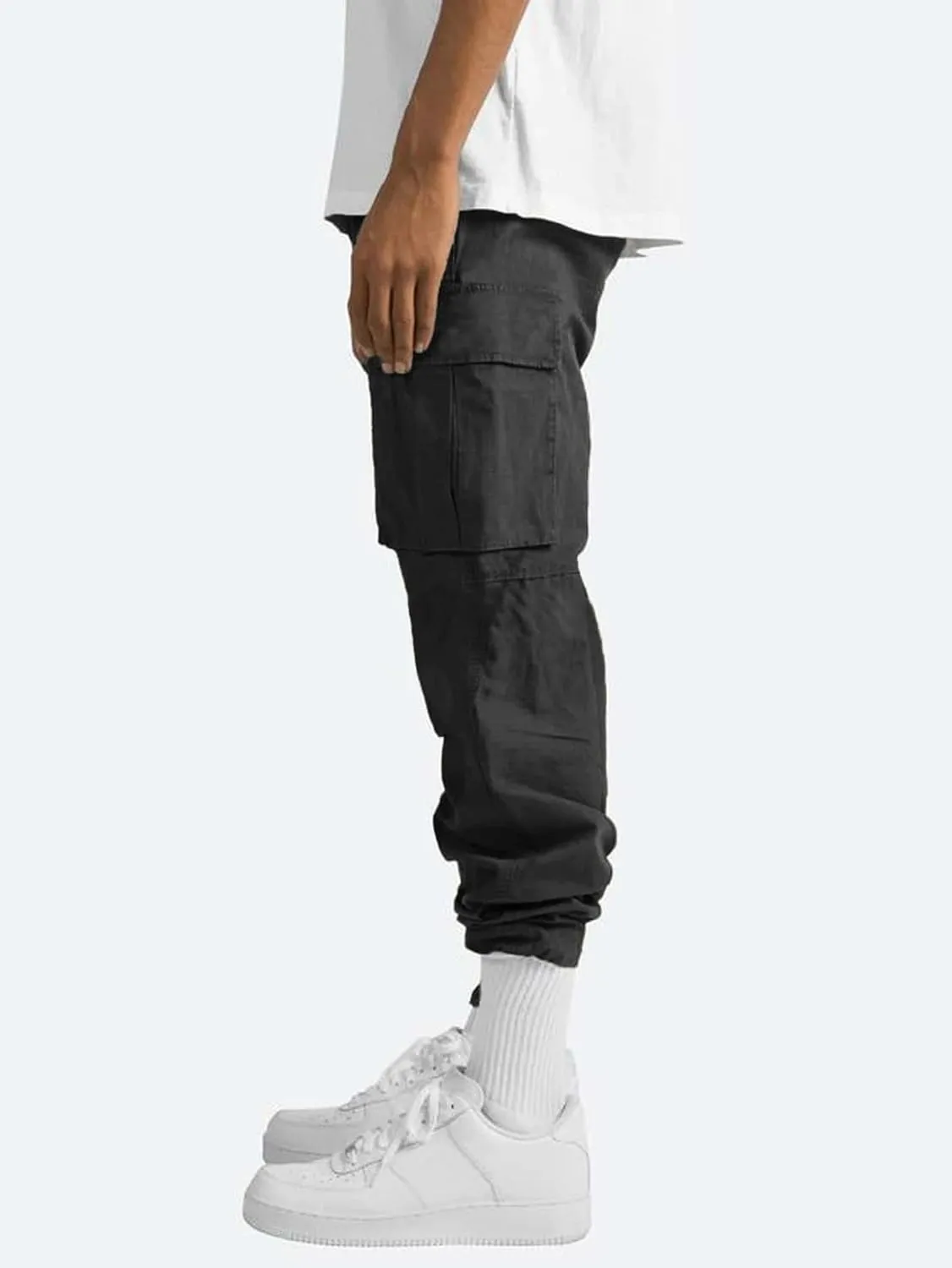 Mens Workout Cargo Pants Casual Athletic Hiking Outdoor Joggers Sweatpants Loose Fit Trousers with Pockets