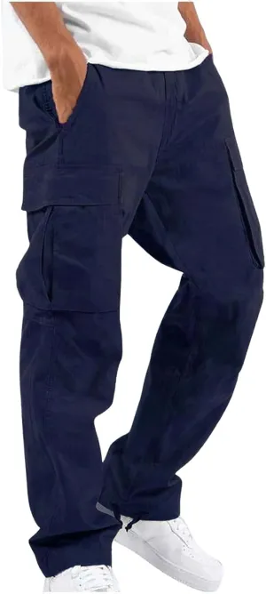Mens Workout Cargo Pants Casual Athletic Hiking Outdoor Joggers Sweatpants Loose Fit Trousers with Pockets
