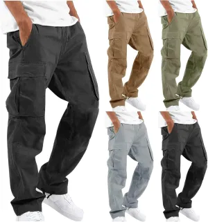 Mens Workout Cargo Pants Casual Athletic Hiking Outdoor Joggers Sweatpants Loose Fit Trousers with Pockets