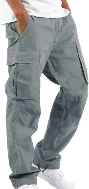 Mens Workout Cargo Pants Casual Athletic Hiking Outdoor Joggers Sweatpants Loose Fit Trousers with Pockets