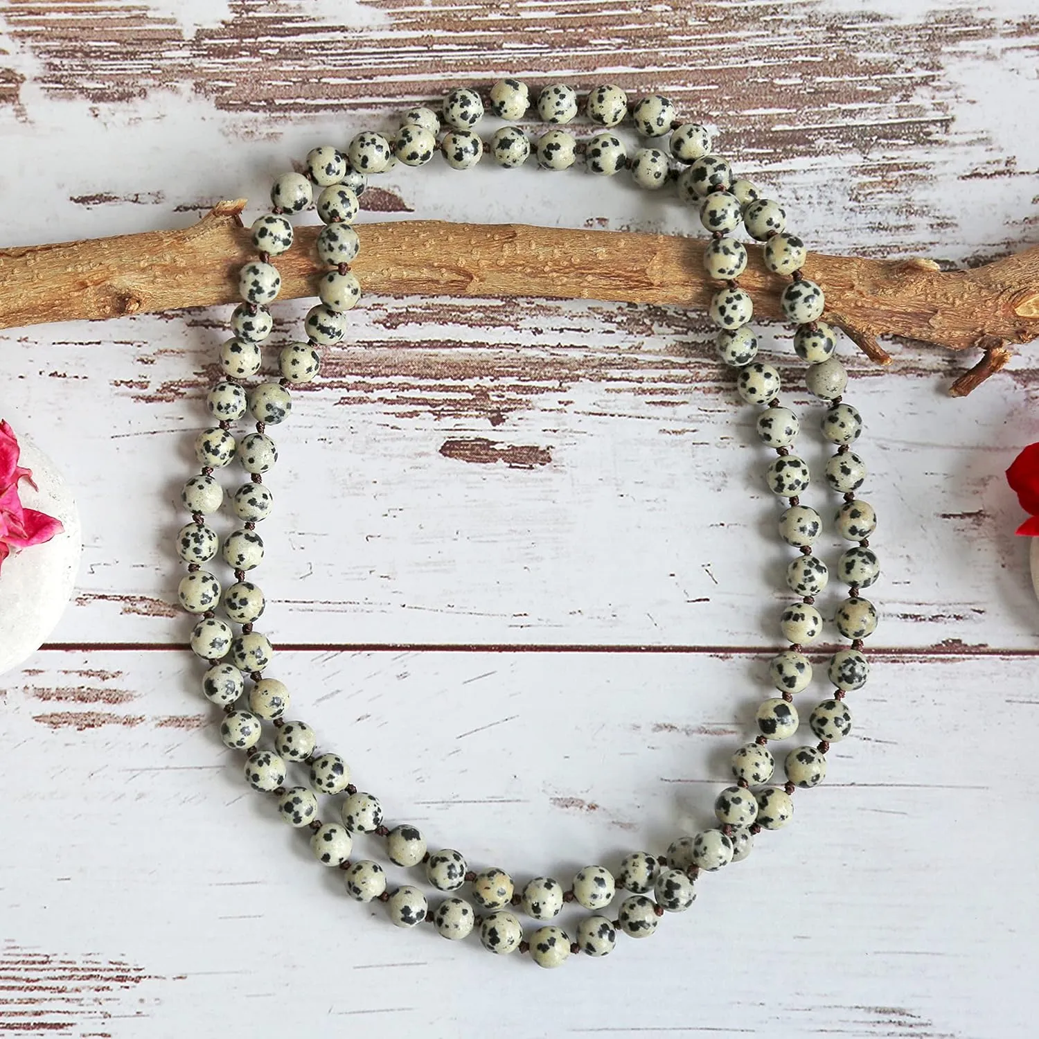MGR MY GEMS ROCK! 36 Inch 7-8MM Long Polished-Finish Genuine Semi-Precious Stone Endless Infinity Long Beaded Strand Necklace.