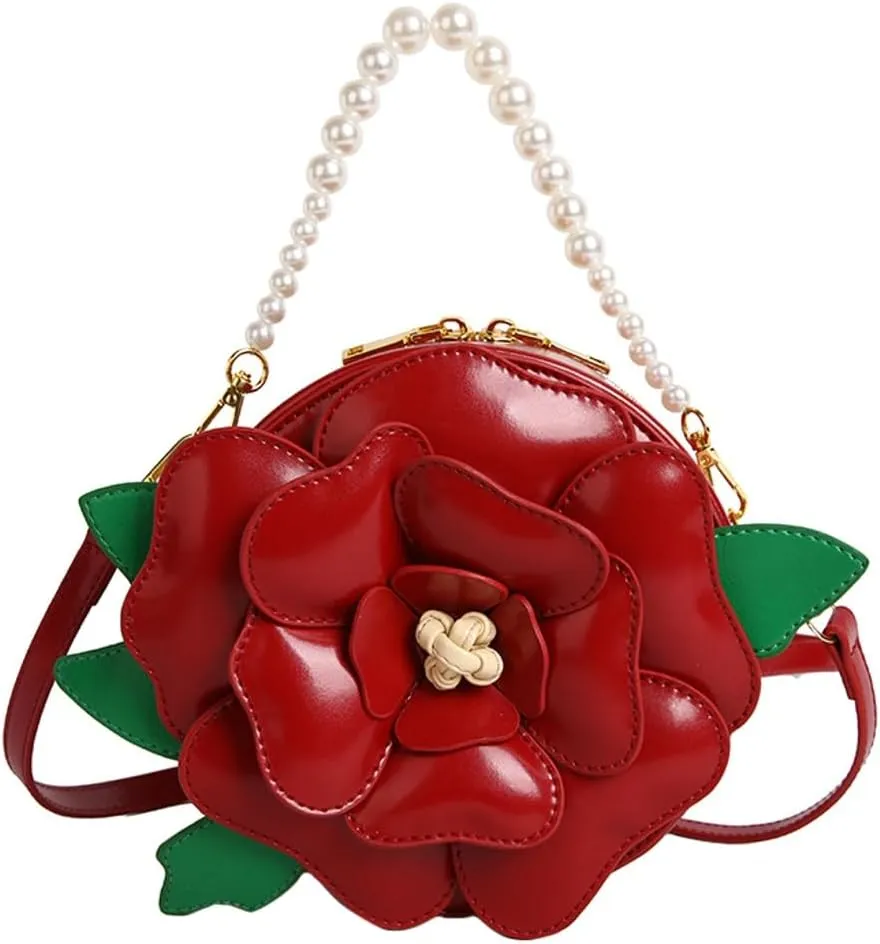 Mini 3D Flower Evening Bag Floral Purse Party PU Leather Women Clutch Purse Chain Strap Shoulder Bag 2025
