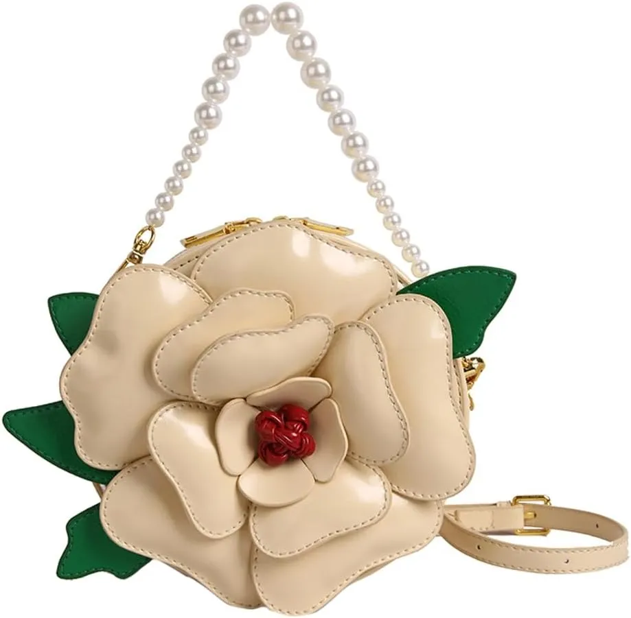 Mini 3D Flower Evening Bag Floral Purse Party PU Leather Women Clutch Purse Chain Strap Shoulder Bag 2025