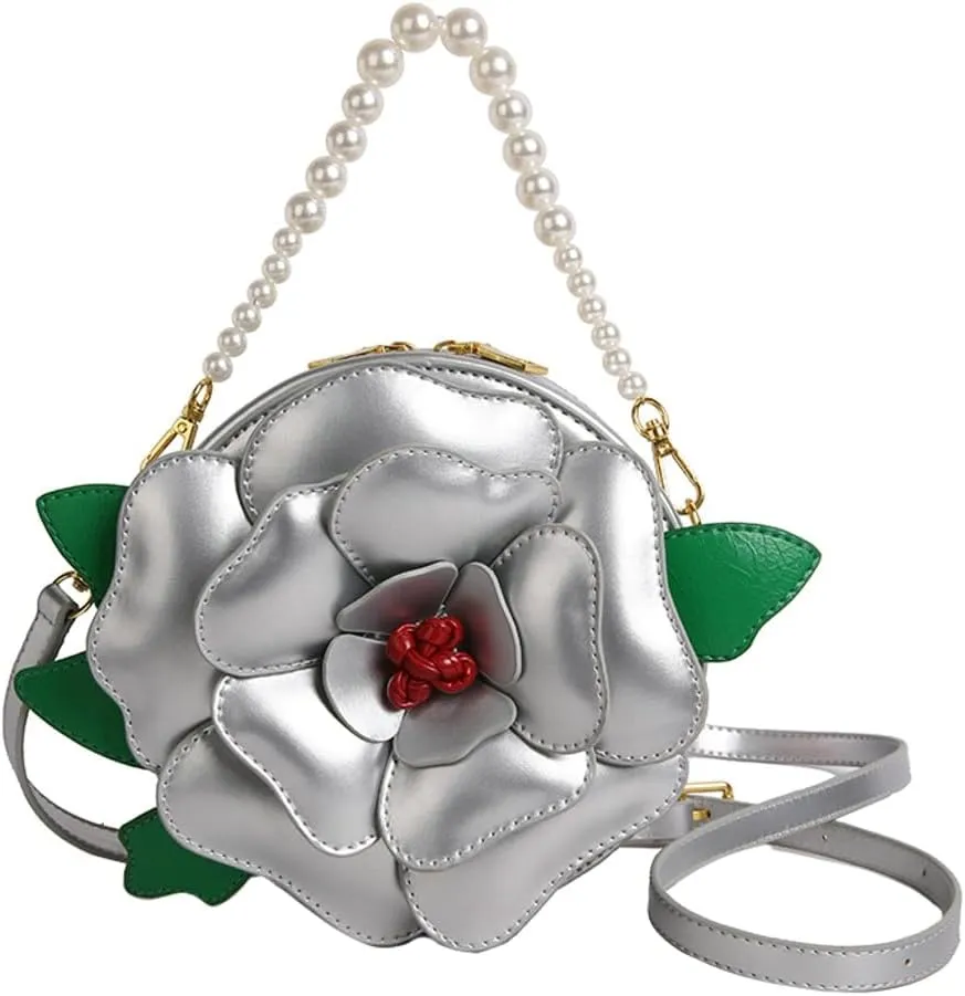 Mini 3D Flower Evening Bag Floral Purse Party PU Leather Women Clutch Purse Chain Strap Shoulder Bag 2025