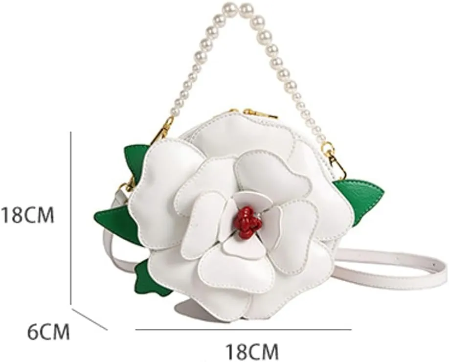Mini 3D Flower Evening Bag Floral Purse Party PU Leather Women Clutch Purse Chain Strap Shoulder Bag 2025