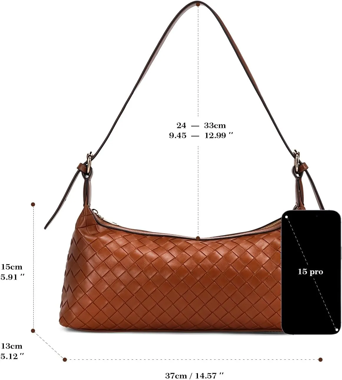 molshine Women's Hobo Shoulder Bags, PU Leather Woven Tote Handbag, Underarm Braided Evening Clutch Purse