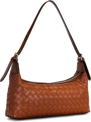 molshine Women's Hobo Shoulder Bags, PU Leather Woven Tote Handbag, Underarm Braided Evening Clutch Purse