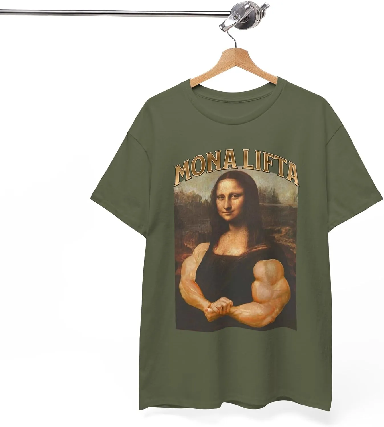 Mona Lifta T-Shirt, Bodybuilding Shirt, Mona Lisa Shirt, Funny Gym Shirt, Workout Tee, Bodybuilder Gift, Muscle Top, Athletic