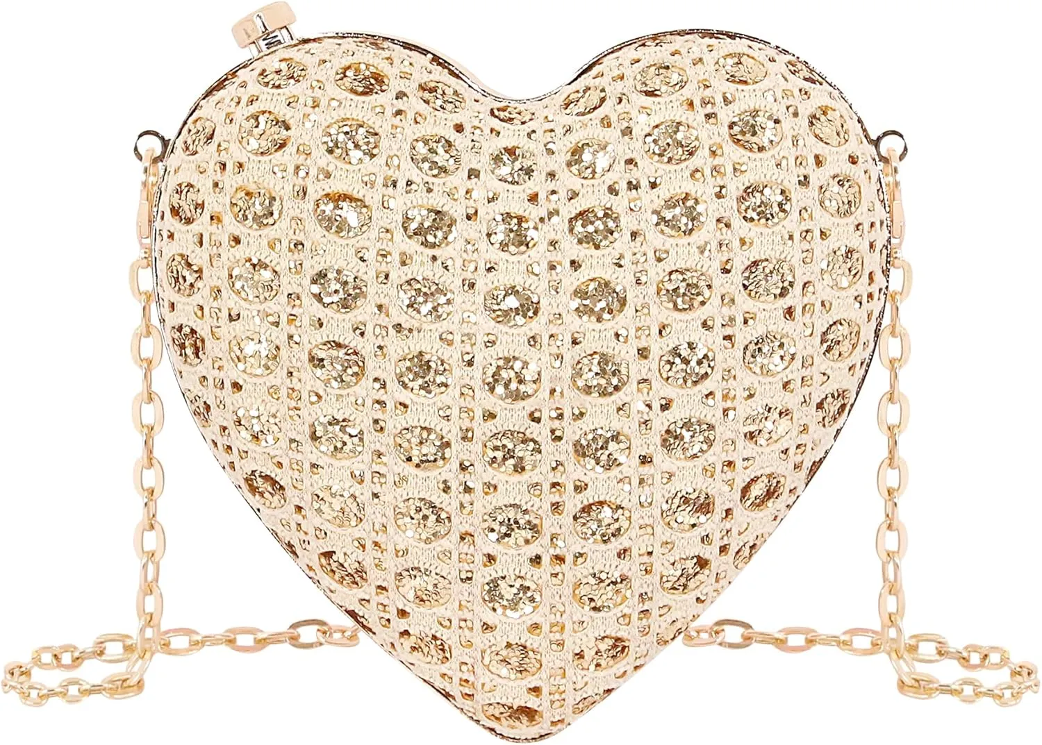 Naimo Women Heart Bag Rhinestone Evening Bag Shoulder Chain Bags Mini Handbag Clutch Wedding Cocktail Party Purse