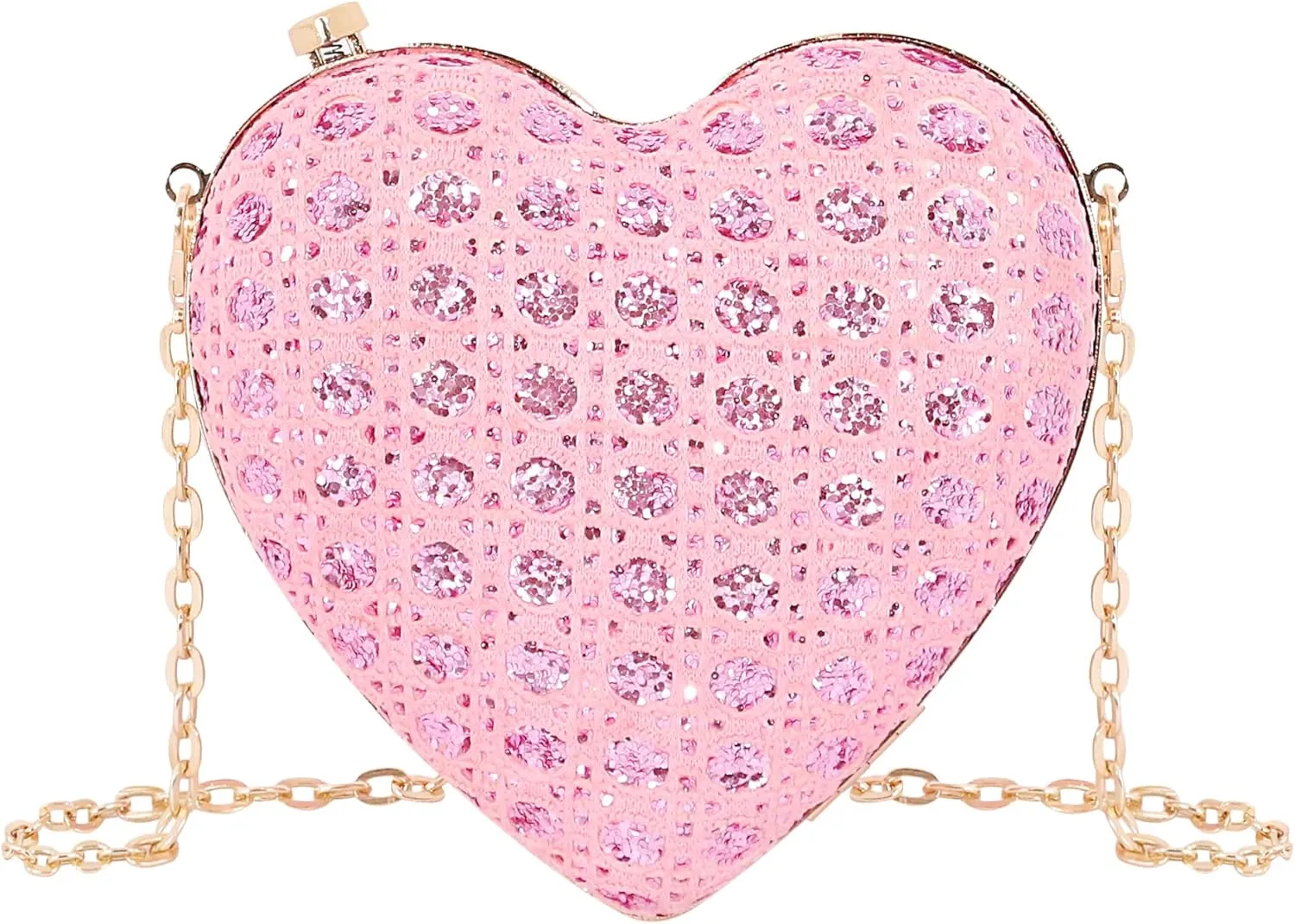Naimo Women Heart Bag Rhinestone Evening Bag Shoulder Chain Bags Mini Handbag Clutch Wedding Cocktail Party Purse