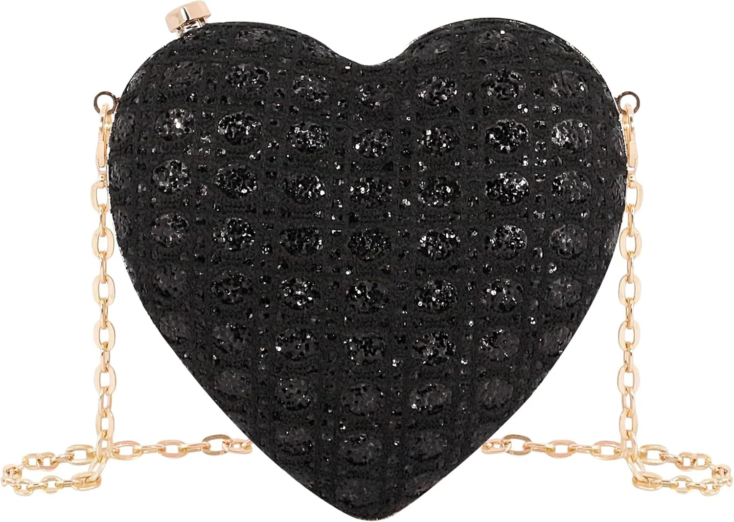 Naimo Women Heart Bag Rhinestone Evening Bag Shoulder Chain Bags Mini Handbag Clutch Wedding Cocktail Party Purse
