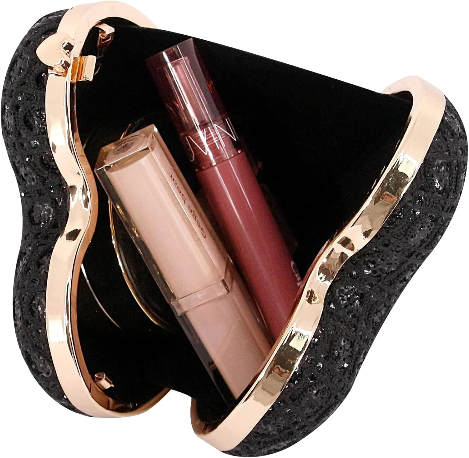 Naimo Women Heart Bag Rhinestone Evening Bag Shoulder Chain Bags Mini Handbag Clutch Wedding Cocktail Party Purse