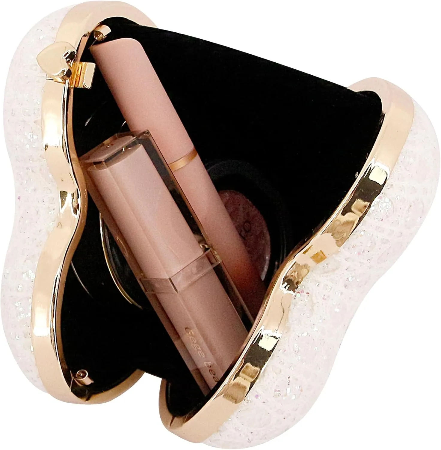 Naimo Women Heart Bag Rhinestone Evening Bag Shoulder Chain Bags Mini Handbag Clutch Wedding Cocktail Party Purse