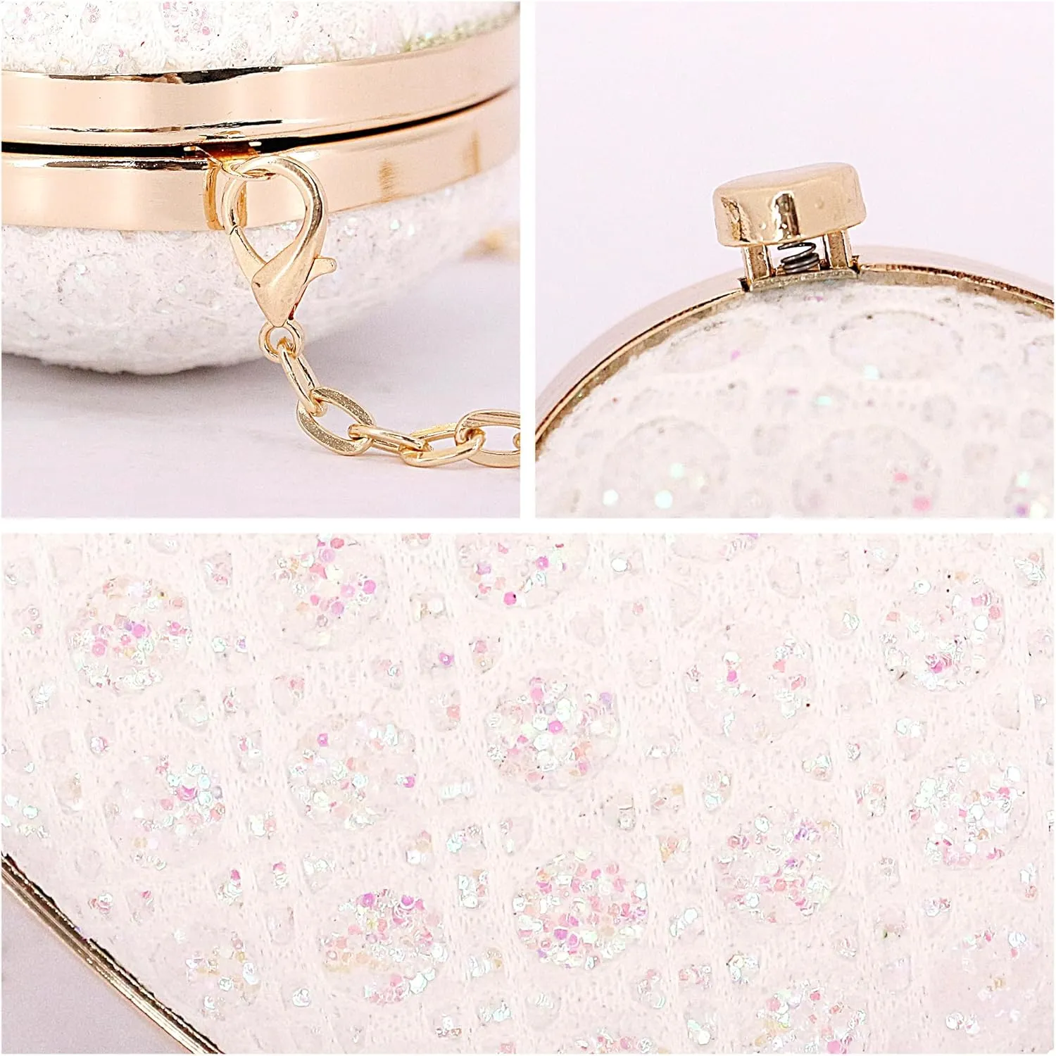 Naimo Women Heart Bag Rhinestone Evening Bag Shoulder Chain Bags Mini Handbag Clutch Wedding Cocktail Party Purse
