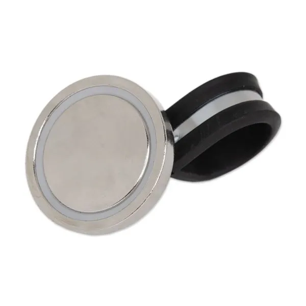 Neodymium D32mm Hose Clamp P-Clip Magnet | Rubber Lined | ID16mm dia. | Pull Force 34kg