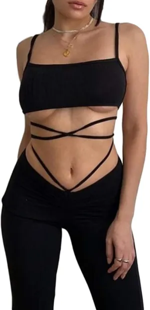 NUFIWI Sexy Women Drawstring Pants High Waist Ruched Bandage Sweatpants Solid Color Elastic Trousers Fashion Streetwear