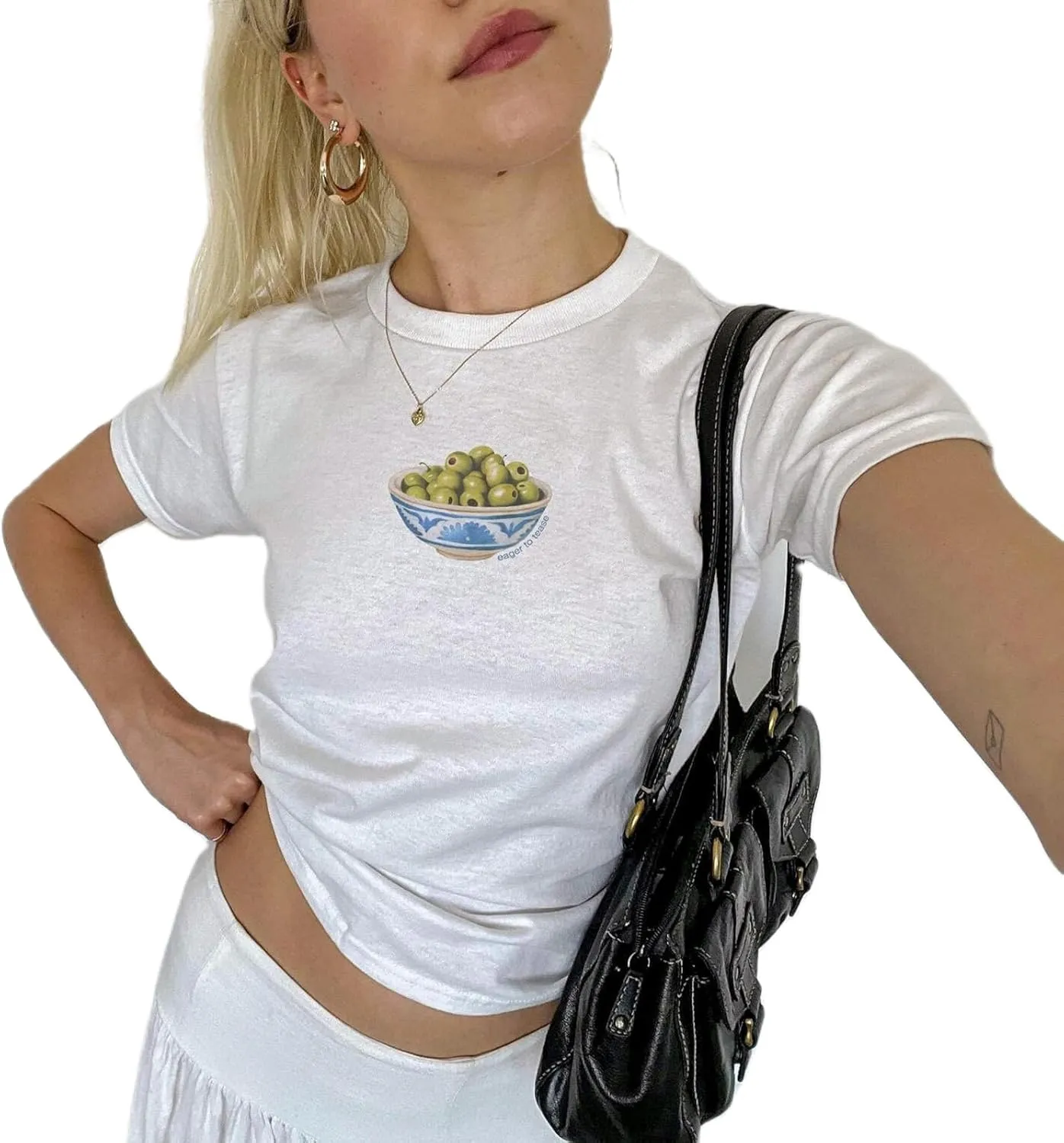 NUFIWI Womens Short Sleeve Graphic Baby Tees Y2k Bow Print T Shirt Crop Top E Girls Cute Aesthetic Clothes Summer