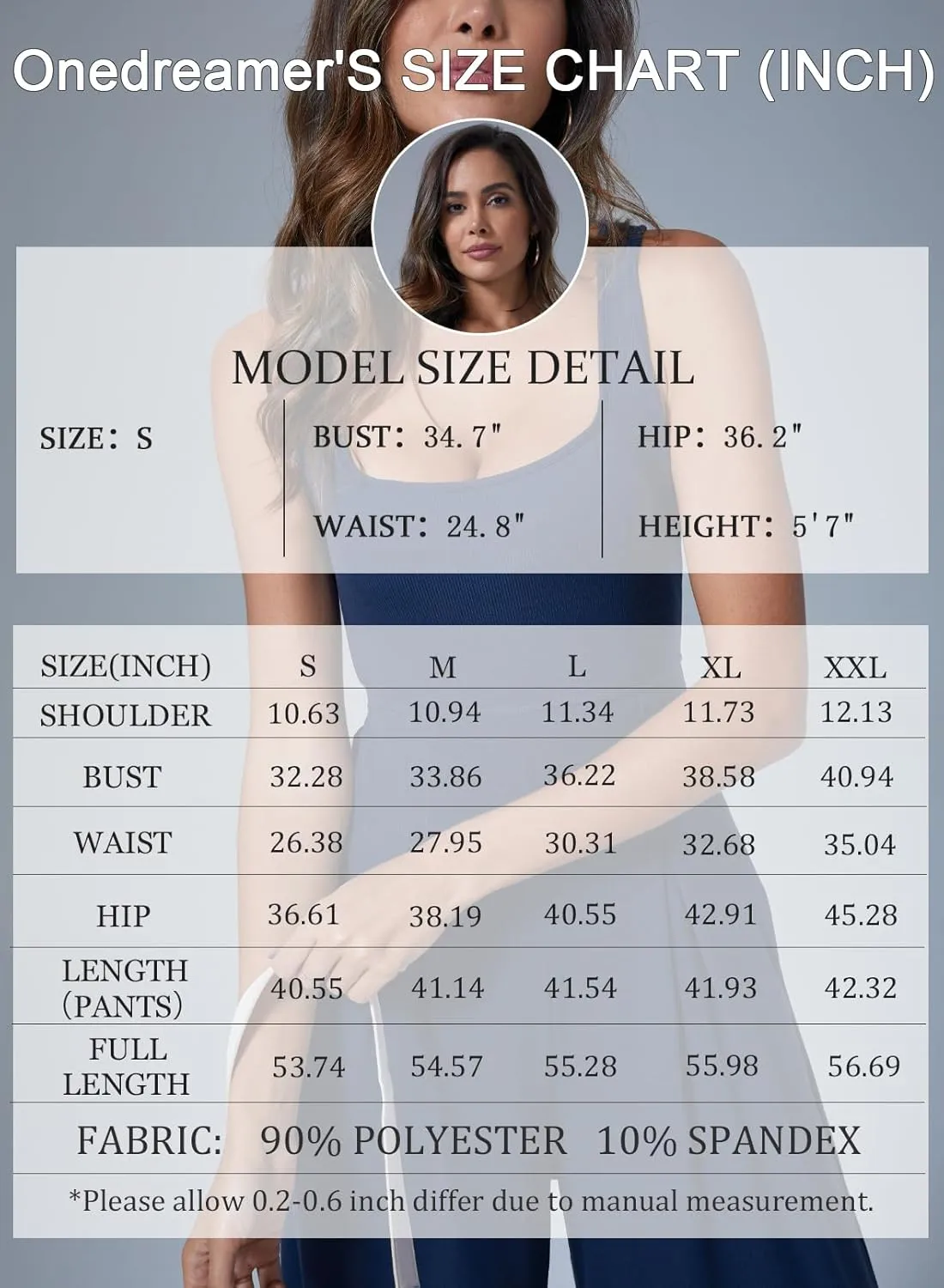 Onedreamer Jumpsuits for Women Spring Summer Sleeveless Square Neck Knit Wide Leg Pants Rompers Overalls with Pockets
