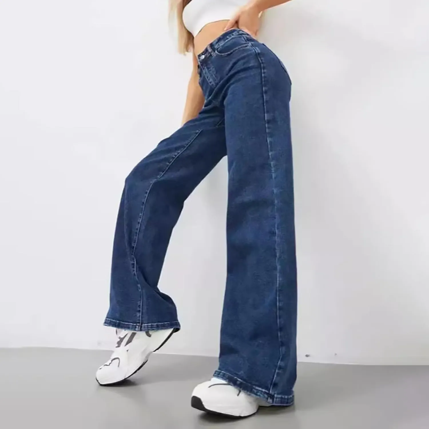 Oprah's Favorite Jeans Pants High Waisted Cropped Denim Pants Tummy Control Sailor Wide Leg Trouser Chiccurva Jeans