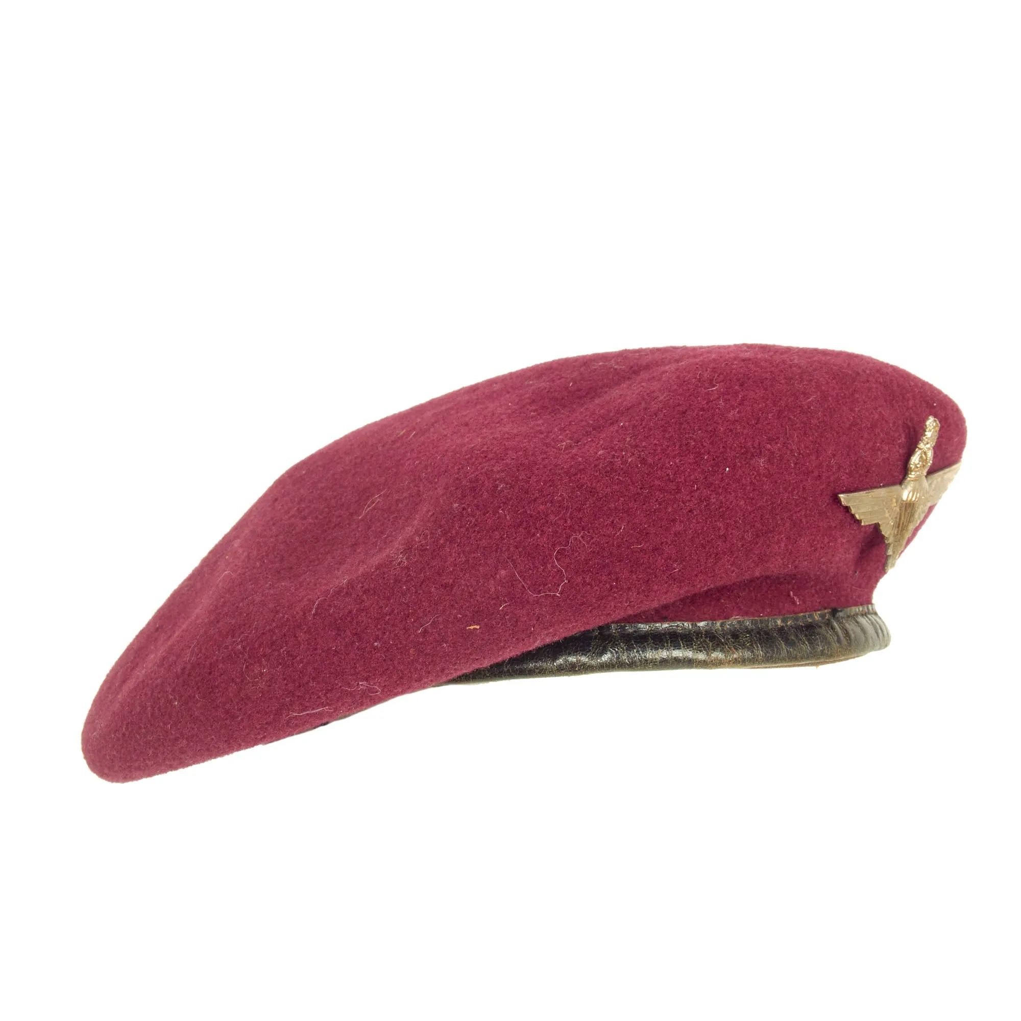 Original British WWII Parachute Regiment Maroon Beret by Kangol With Badge - Size 7 ¼, Dated 1945