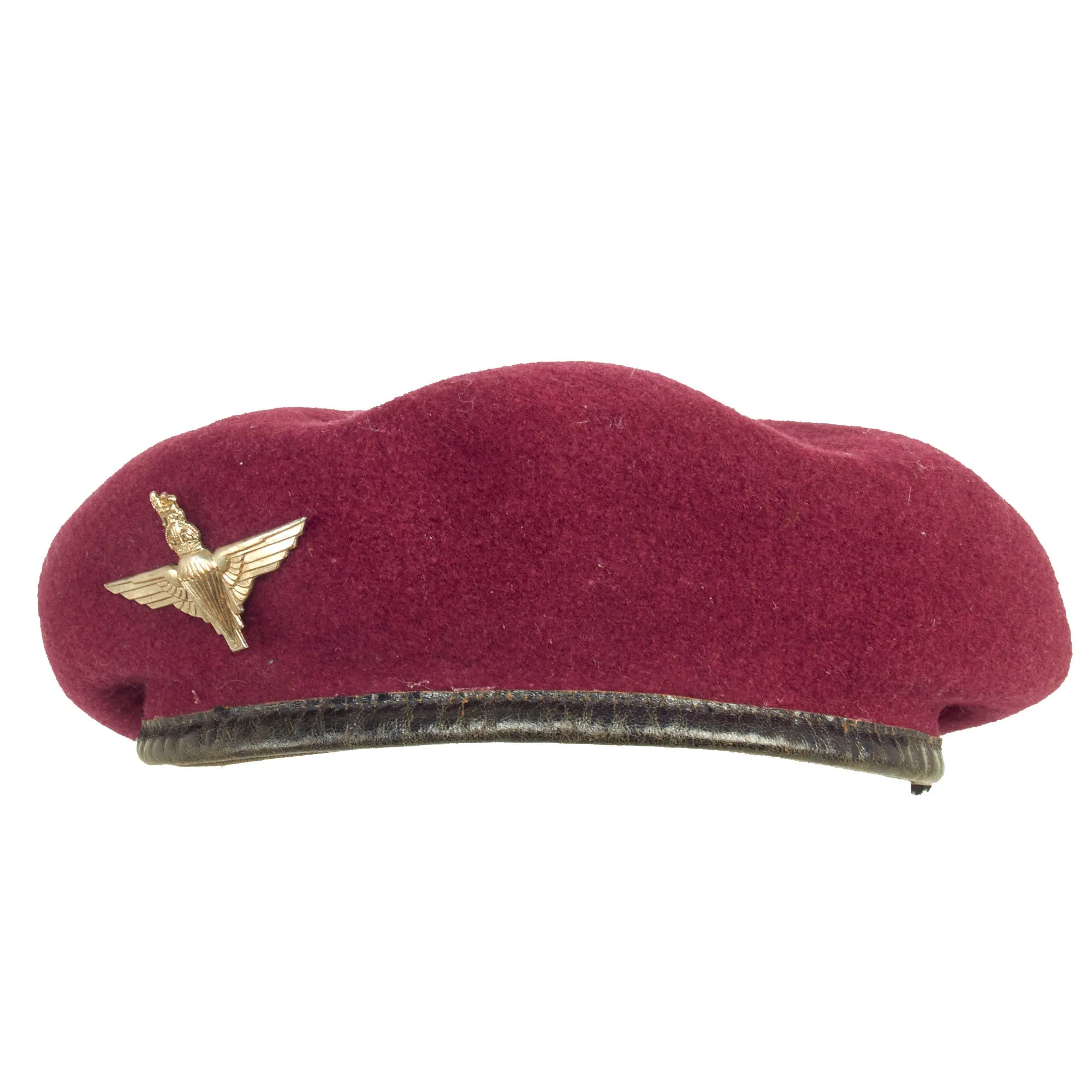 Original British WWII Parachute Regiment Maroon Beret by Kangol With Badge - Size 7 ¼, Dated 1945