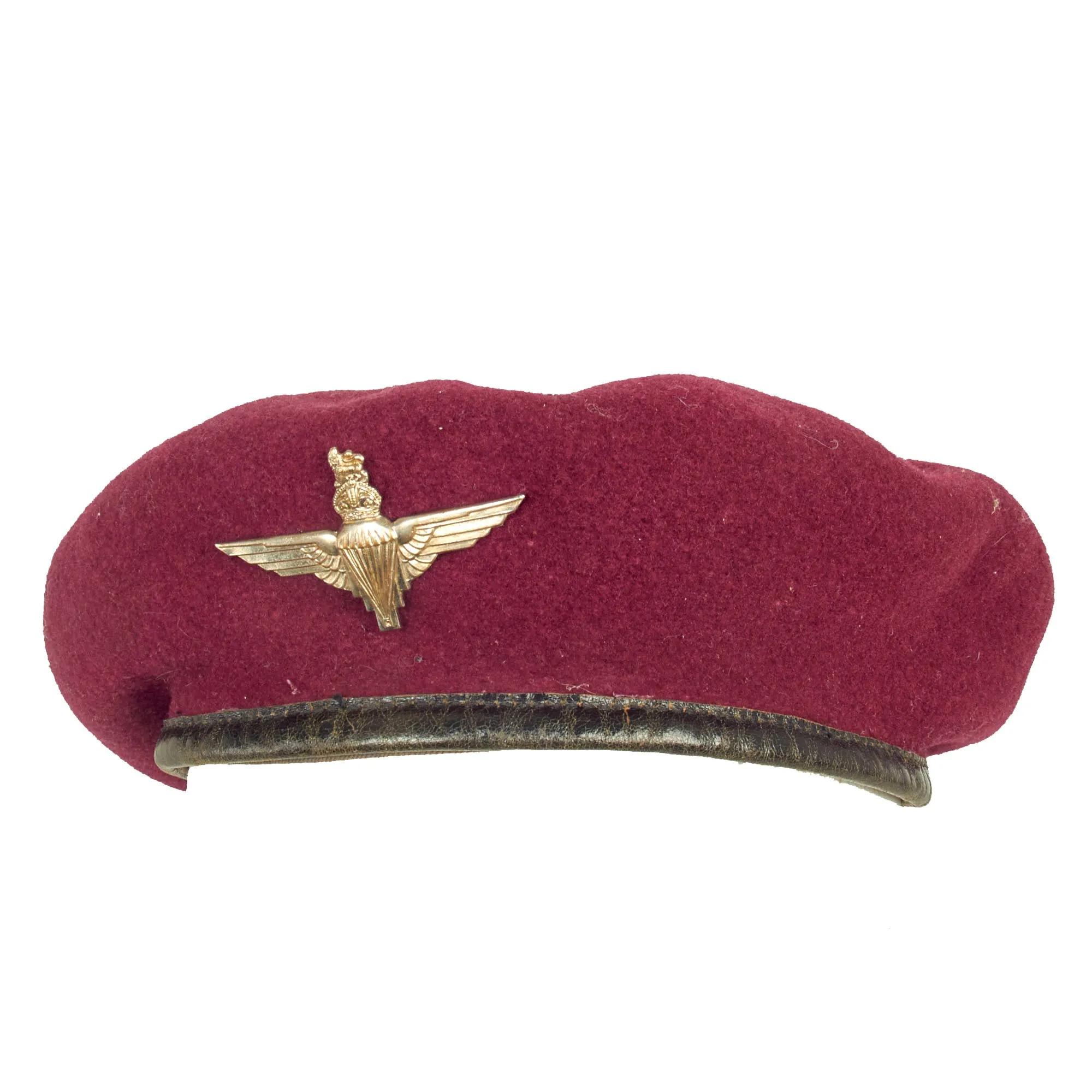 Original British WWII Parachute Regiment Maroon Beret by Kangol With Badge - Size 7 ¼, Dated 1945