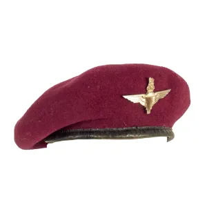 Original British WWII Parachute Regiment Maroon Beret by Kangol With Badge - Size 7 ¼, Dated 1945