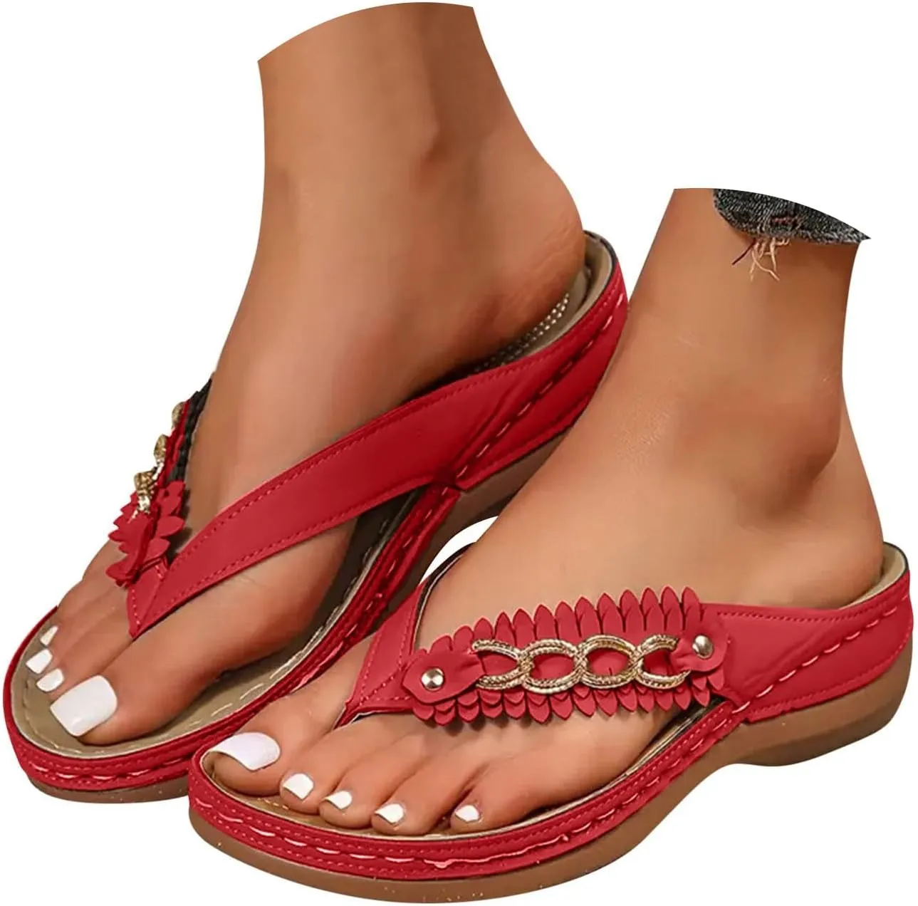 Orthopedic Sandals for Women Arch Support Walking Sandals Comfortable Flat Sandals Summer Wedge Sandals Flip Flops