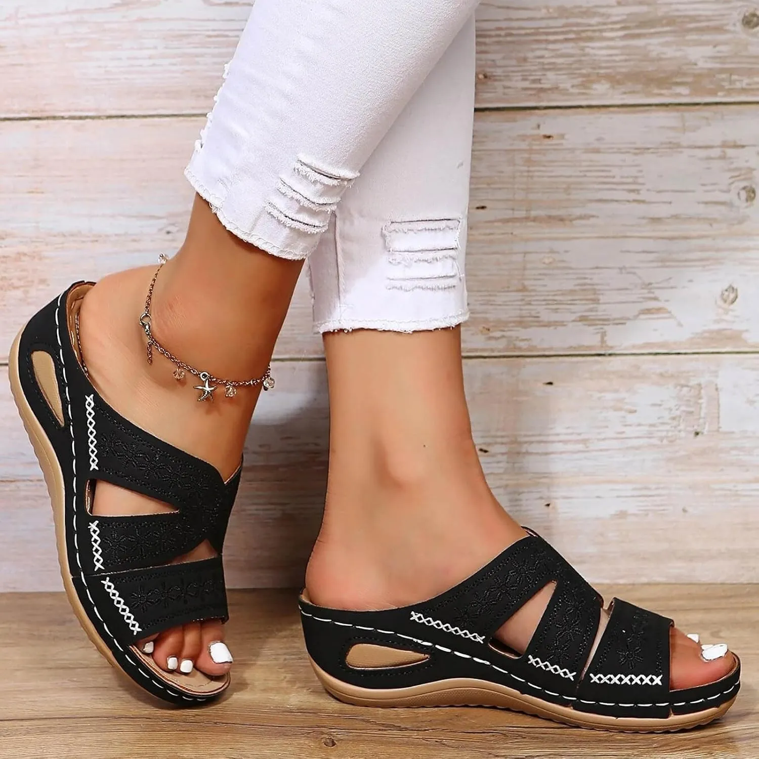 Orthopedic Sandals for Women Dressy Comfortable Arch Support Wedge Sandals Best Walking Flip Flops Sandals 2025
