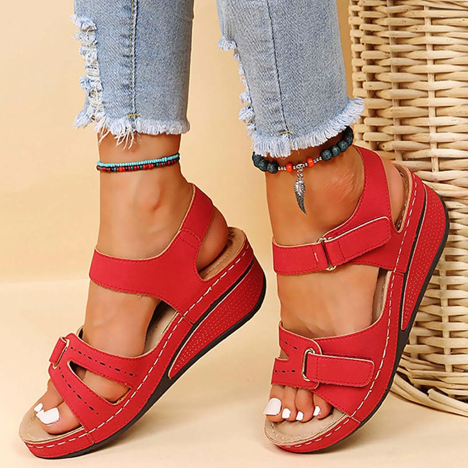 Orthopedic Sandals for Women Dressy Summer Comfortable Walking Sandals Arch Support Platform Sandals Casual Shoes