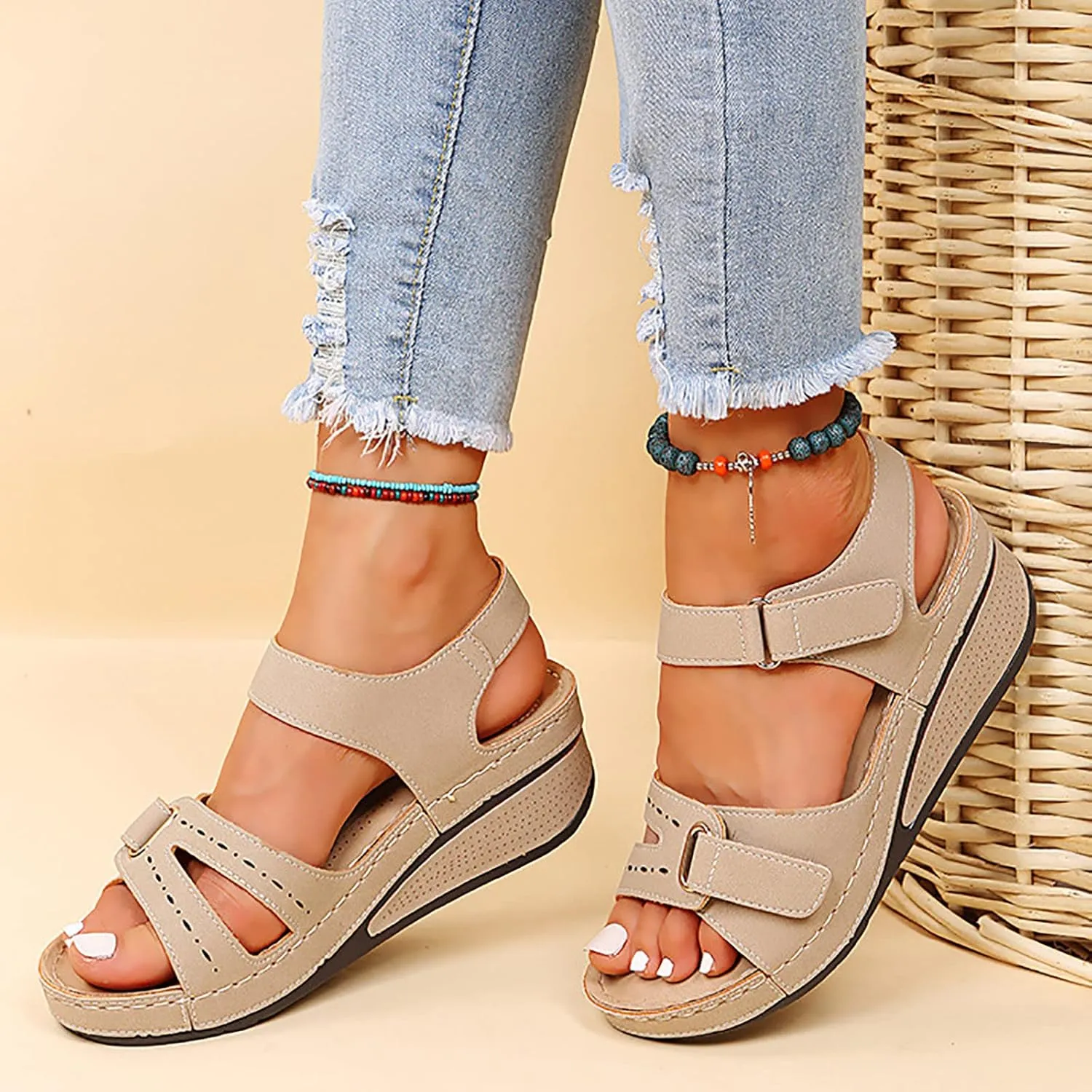 Orthopedic Sandals for Women Dressy Summer Comfortable Walking Sandals Arch Support Platform Sandals Casual Shoes