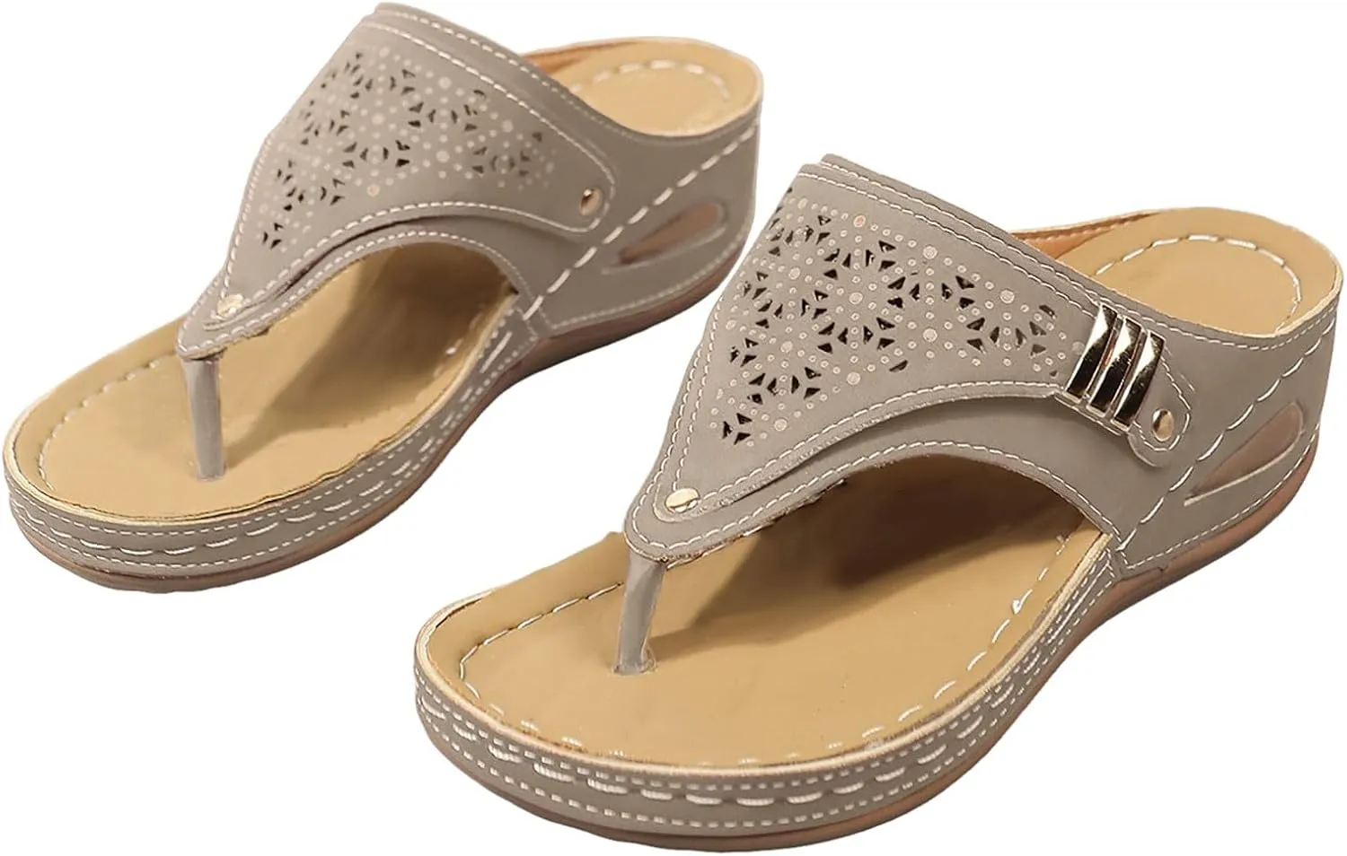 Orthopedic Sandals for Women, Women Summer Comfortable Sandals Arch Support Wedge Sandals 2025 Beach Vacation Flip Flops