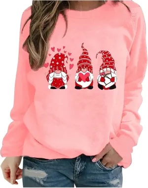 Oversized Sweatshirt for Women Valentines Sweatshirts Long Sleeve Crewneck Pullover Fashion Graphic Sweatshirts