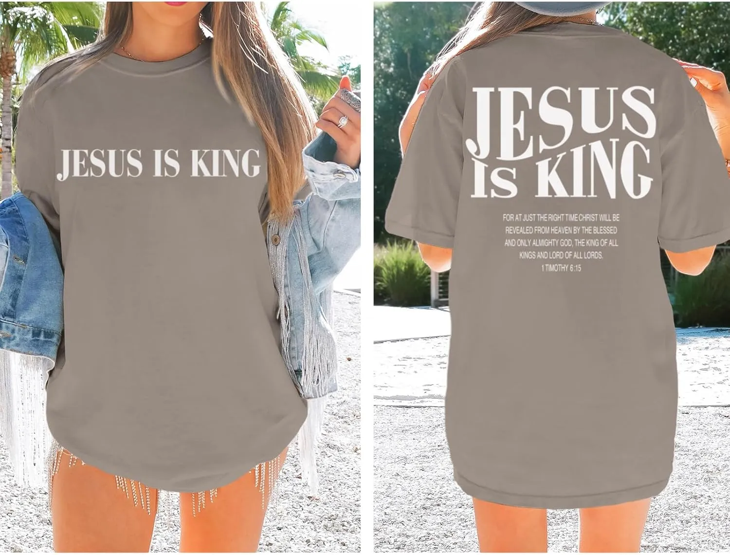 Oversized Tshirts for Women Christian Jesus is King Shirt Faith Religious Sayings Tees Loose Casual Bible Verse Tops