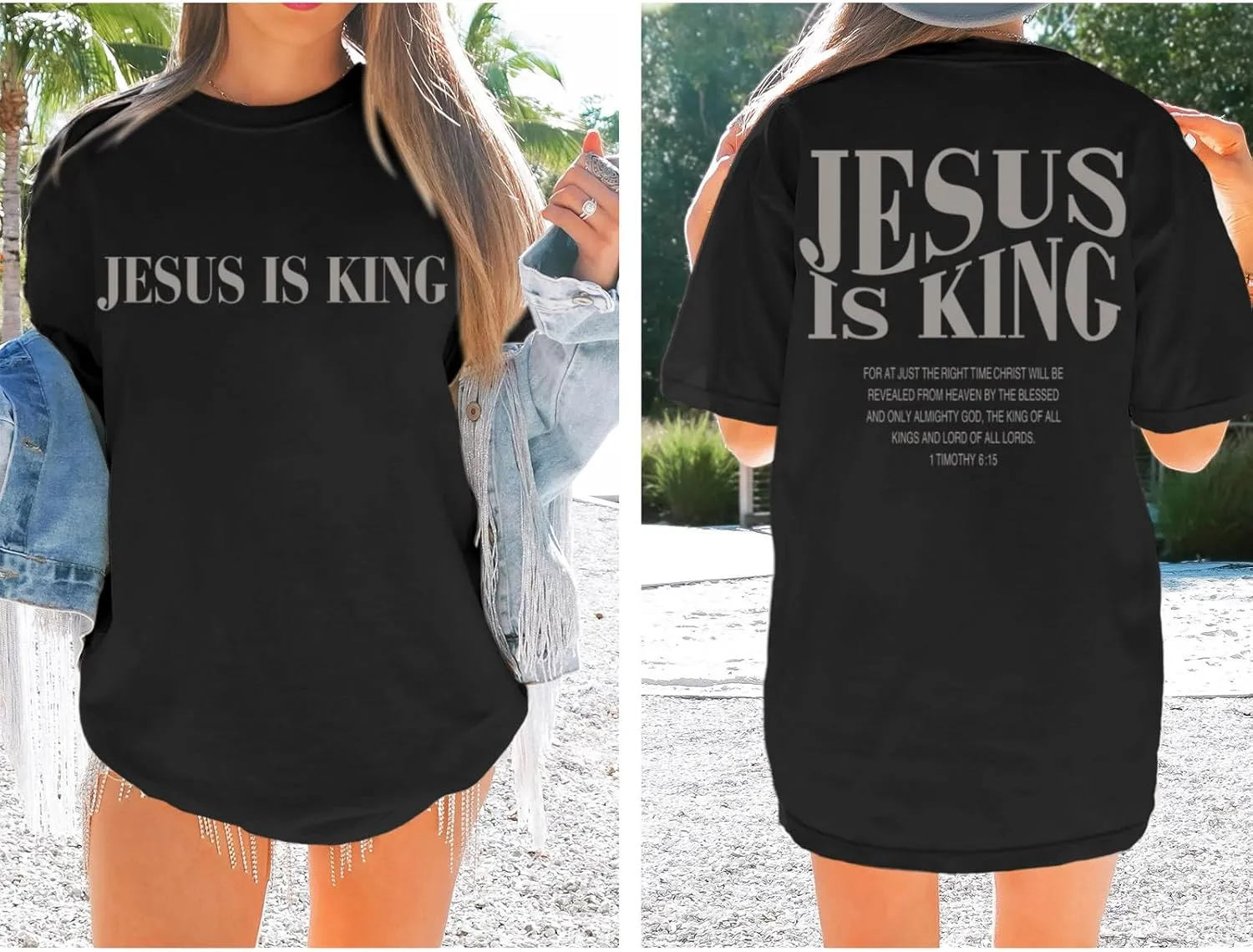 Oversized Tshirts for Women Christian Jesus is King Shirt Faith Religious Sayings Tees Loose Casual Bible Verse Tops