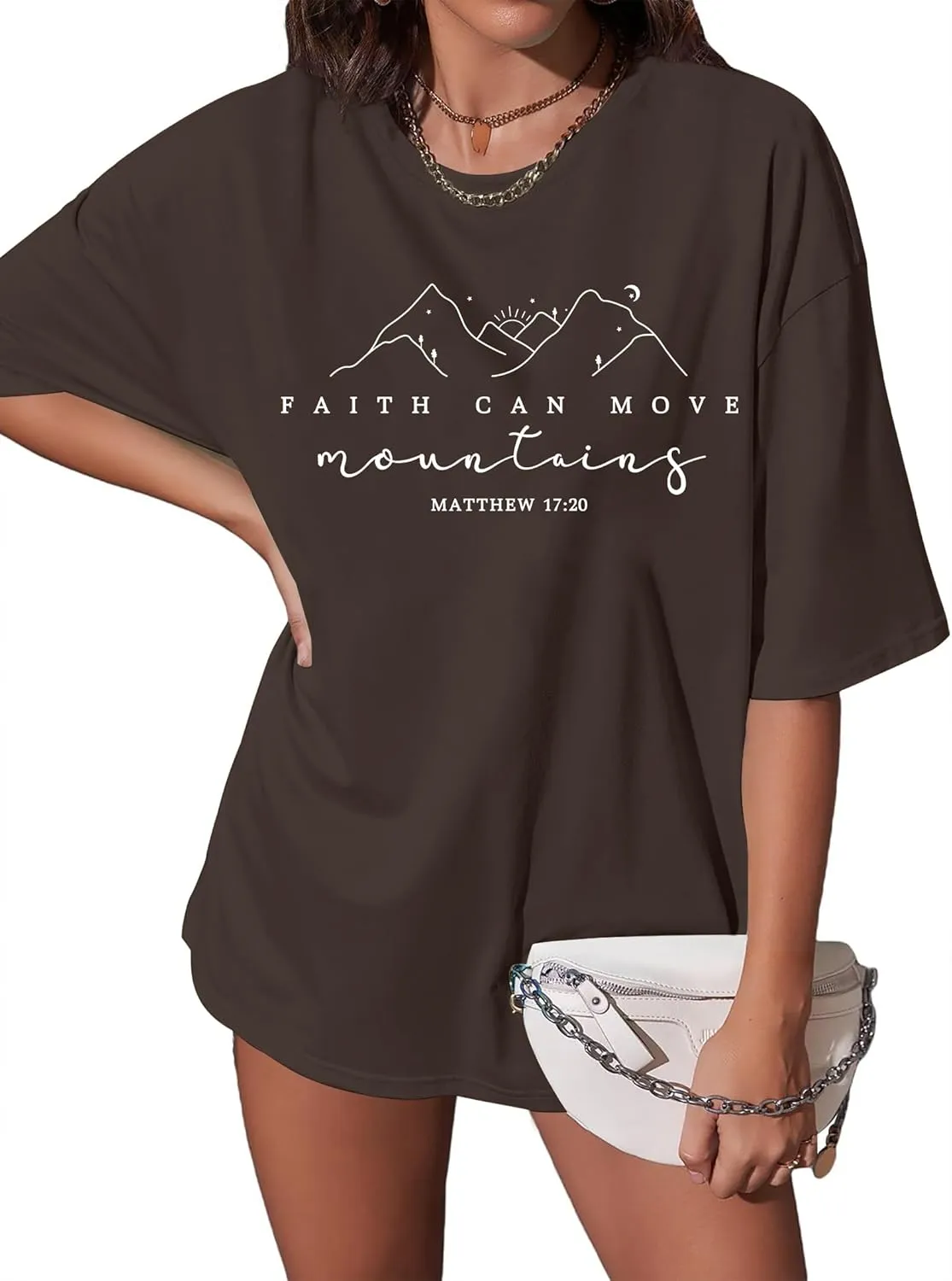 Oversized Tshirts for Women Christian Shirts Faith Over Fear Shirt Short Sleeve Jesus Tees Loose Casual Religious Tops