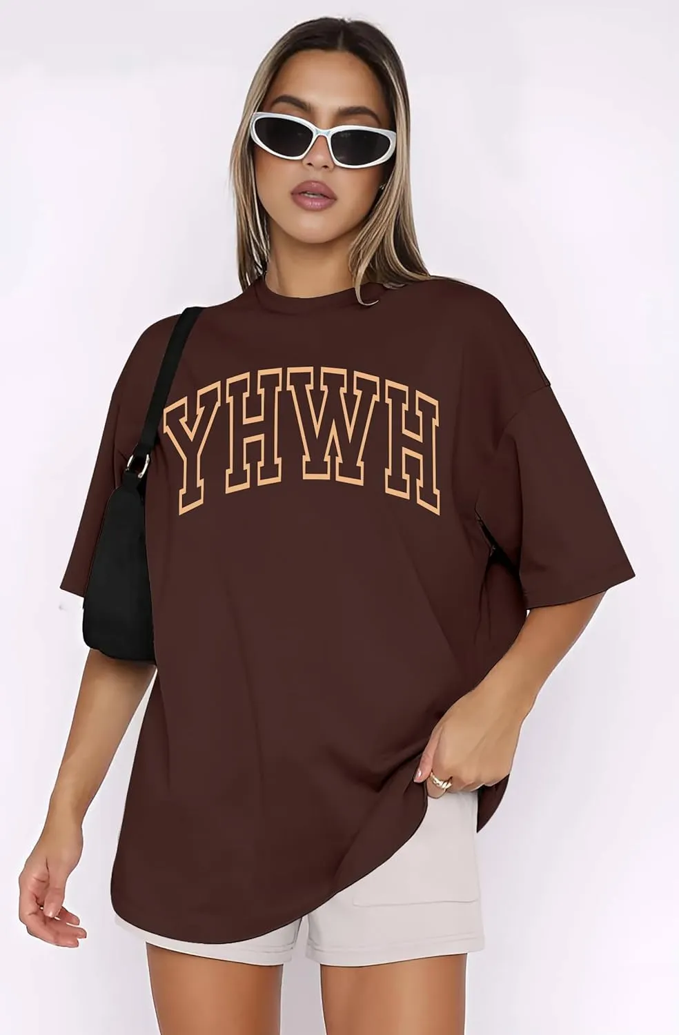 Oversized Tshirts for Women Christian Shirts Faith Over Fear Shirt Short Sleeve Jesus Tees Loose Casual Religious Tops